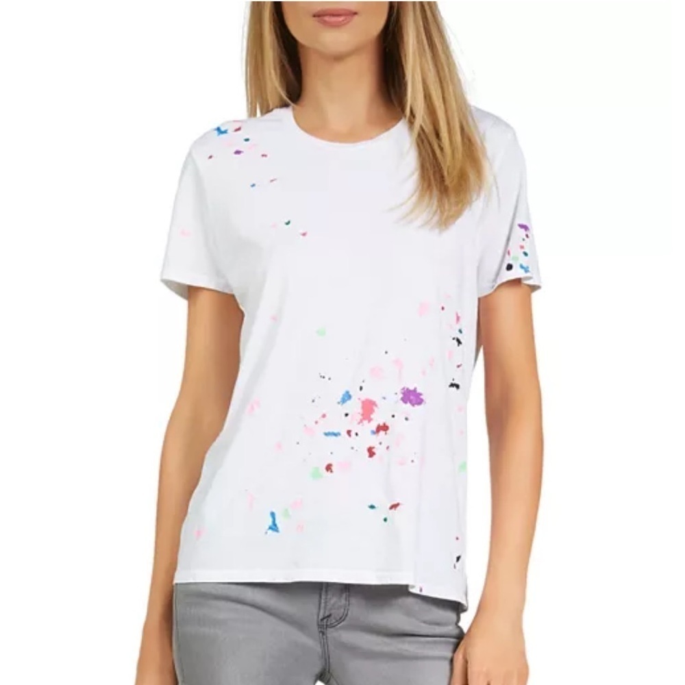 MICHAEL LAUREN Roman Splatter Print Boyfriend Tee Size Medium